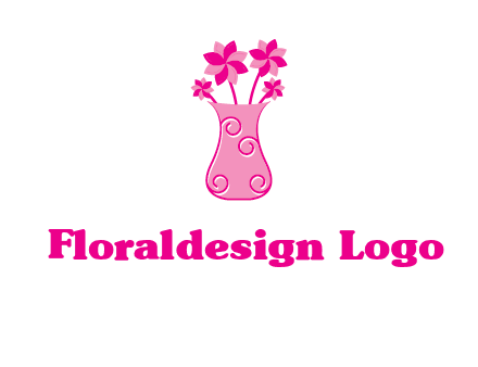 flower in vase logo