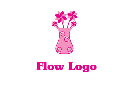 flower in vase logo