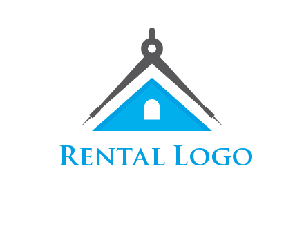 divider compass and roof logo