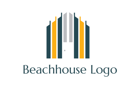 vertical lines house shape logo