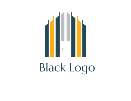 vertical lines house shape logo