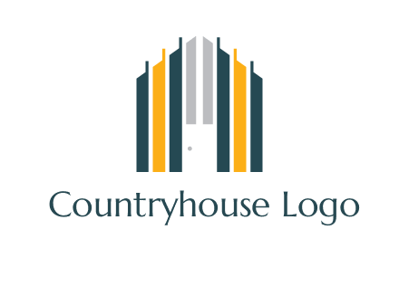 vertical lines house shape logo