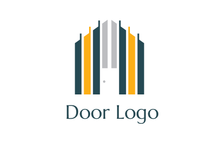vertical lines house shape logo
