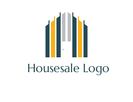 vertical lines house shape logo