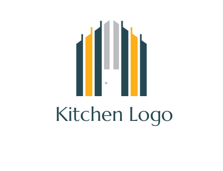 vertical lines house shape logo