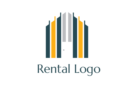 vertical lines house shape logo