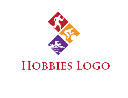 running swimming and cycling logo design