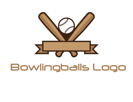 baseball bat with ribbon emblem