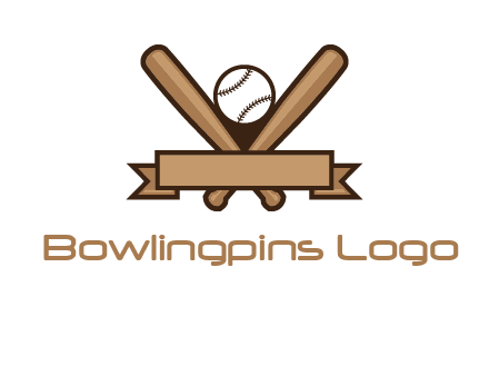 baseball bat with ribbon emblem