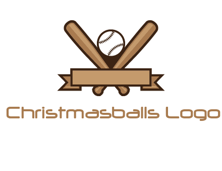 baseball bat with ribbon emblem