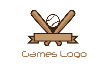 baseball bat with ribbon emblem