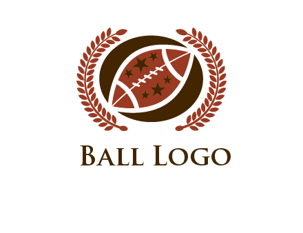 football and laurel wreath logo