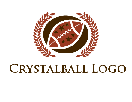 football and laurel wreath logo