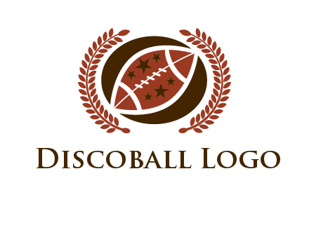football and laurel wreath logo
