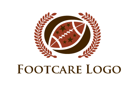 football and laurel wreath logo