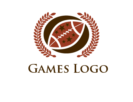 football and laurel wreath logo