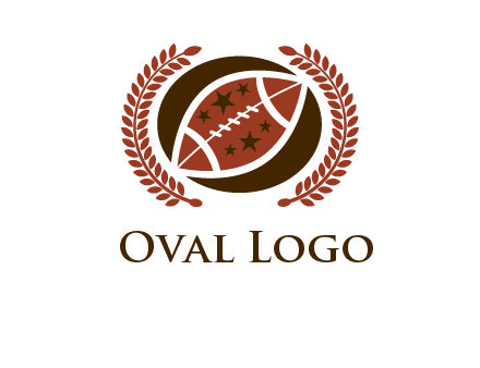football and laurel wreath logo