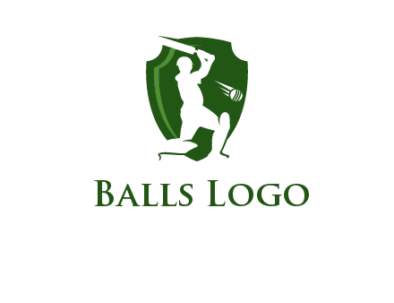 cricket player in shield logo