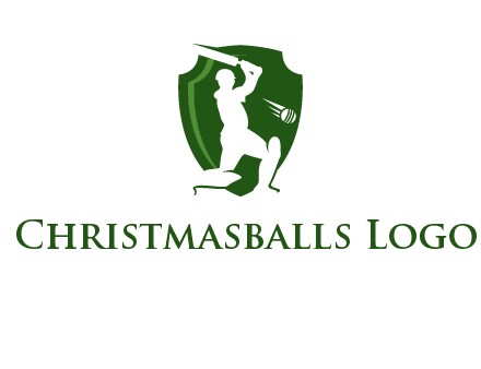 cricket player in shield logo