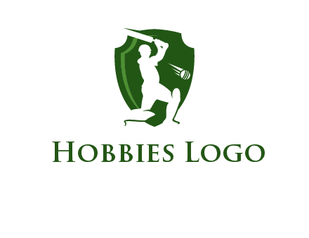 cricket player in shield logo