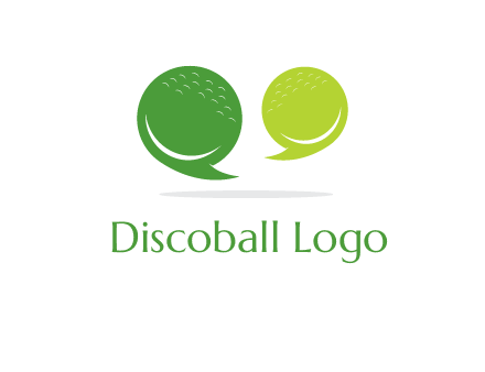 golf ball speech bubbles logo