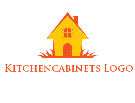 shack on grass vector