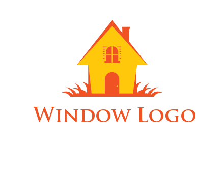 shack on grass vector