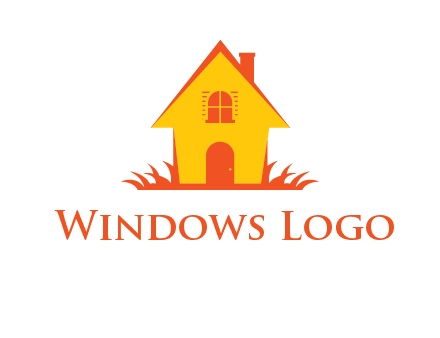 shack on grass vector