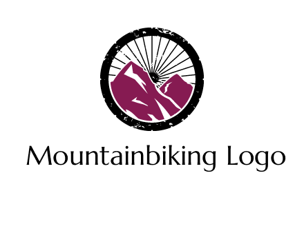 wheel and mountain for ski icon
