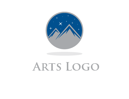 mountain peaks in circle with stars logo