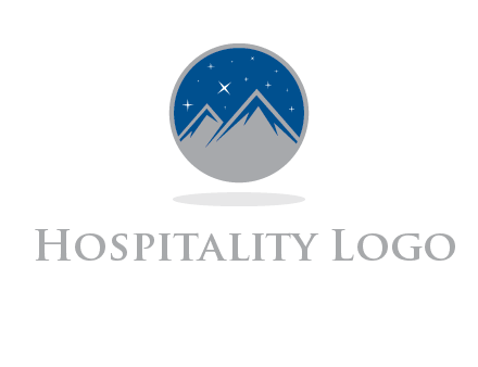 mountain peaks in circle with stars logo