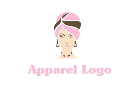 woman wearing a turban and jewelry vector