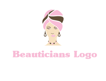 woman wearing a turban and jewelry vector