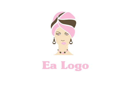 woman wearing a turban and jewelry vector