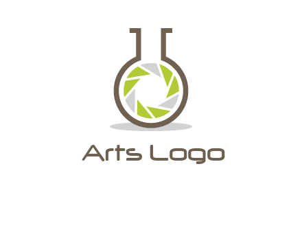 lens inside chemical flask icon