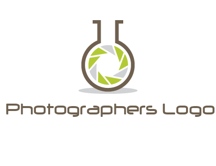 lens inside chemical flask icon