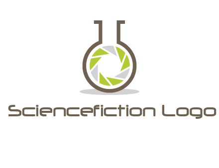 lens inside chemical flask icon