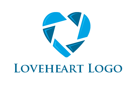lens in a heart shape logo