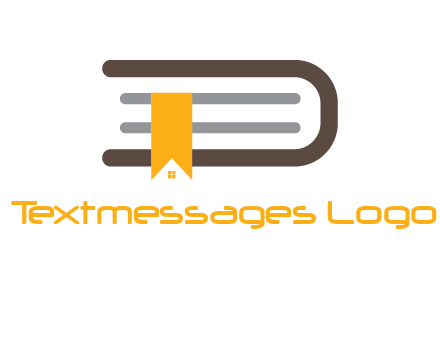 book with bookmark and house logo