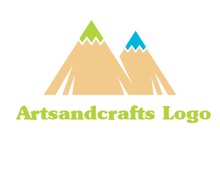color pencil tips in mountain peak shape logo