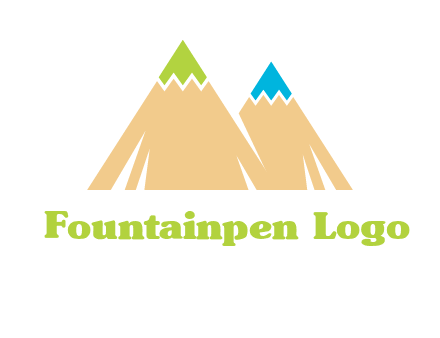 color pencil tips in mountain peak shape logo