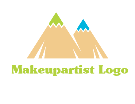color pencil tips in mountain peak shape logo