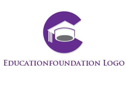 graduation hat in letter C logo