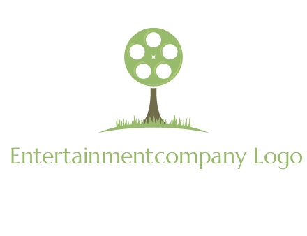 film reel on tree logo