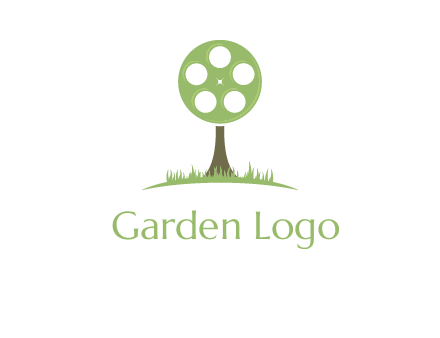 film reel on tree logo