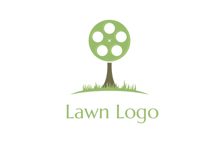 film reel on tree logo