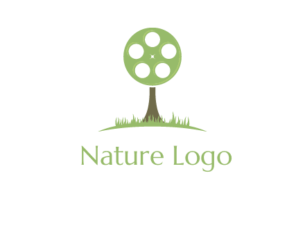 film reel on tree logo
