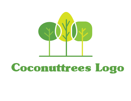 different shaped trees logo