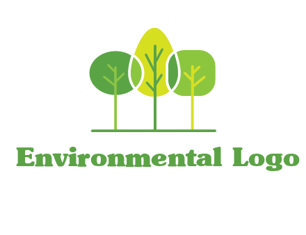 different shaped trees logo