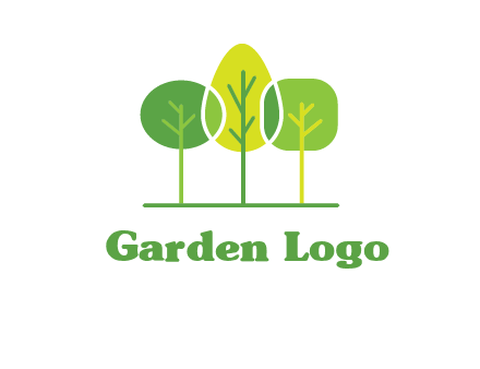 different shaped trees logo